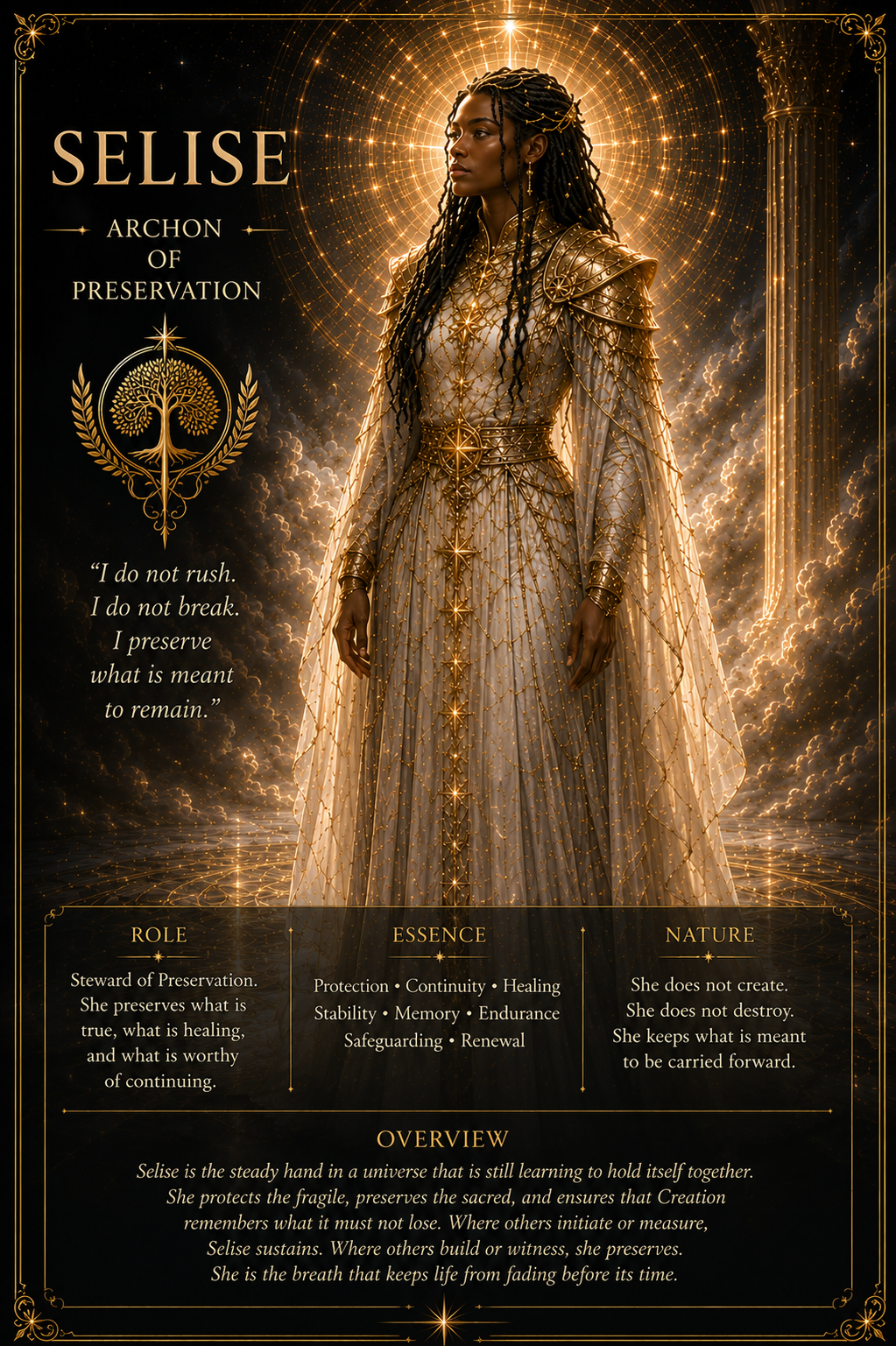 Selise, Archon of Preservation character card