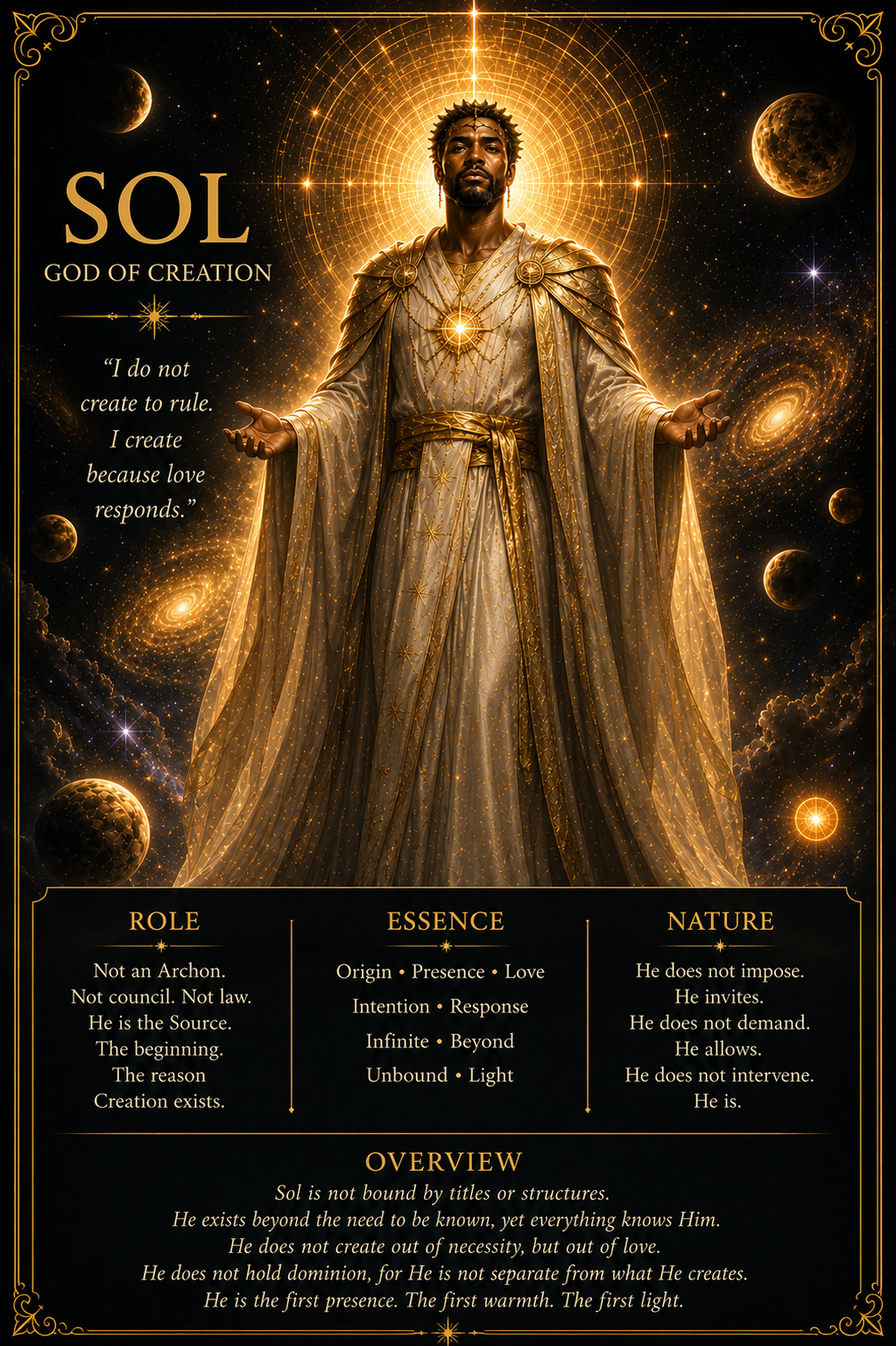 Sol, God of Creation character card